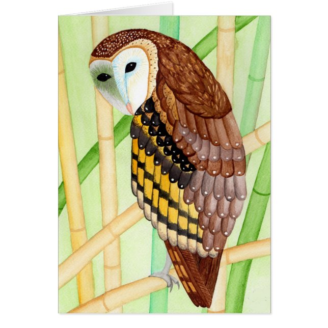 Grußkarte Eule Klappkarte (Vorne)