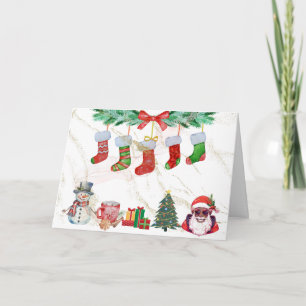 Grußkarte - Festliche Strümpfe Weihnachtsdesign Karte