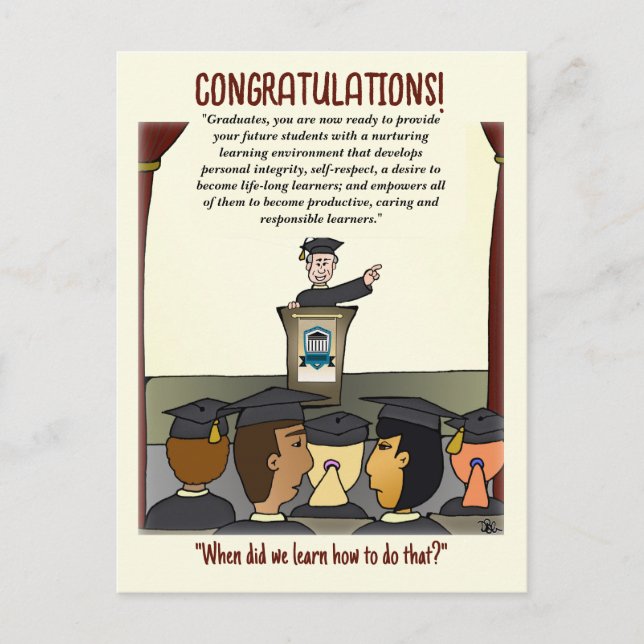 Grußkarte für Absolventen Postkarte (Vorderseite)