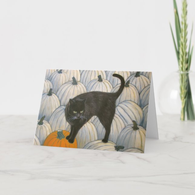 Grußkarte für Black Cat Pumpkin Karte (Vorderseite)