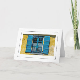 Grußkarte für blaue Fensterläden Karte