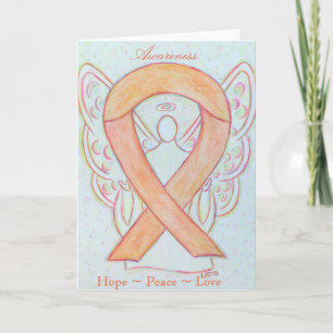 Grußkarte für den Angel des Peach Awareness Ribbon Feiertagskarte