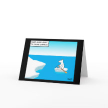 Grußkarte für den Eisbär Global Warming Cartoon
