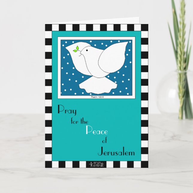 Grußkarte für den Frieden in Jerusalem beten Karte (Vorderseite)