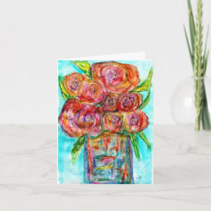 Grußkarte für die Aquarellblume Karte