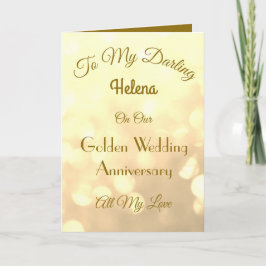 Grußkarte für die Goldene Ehefrau des Jubiläums. Karte