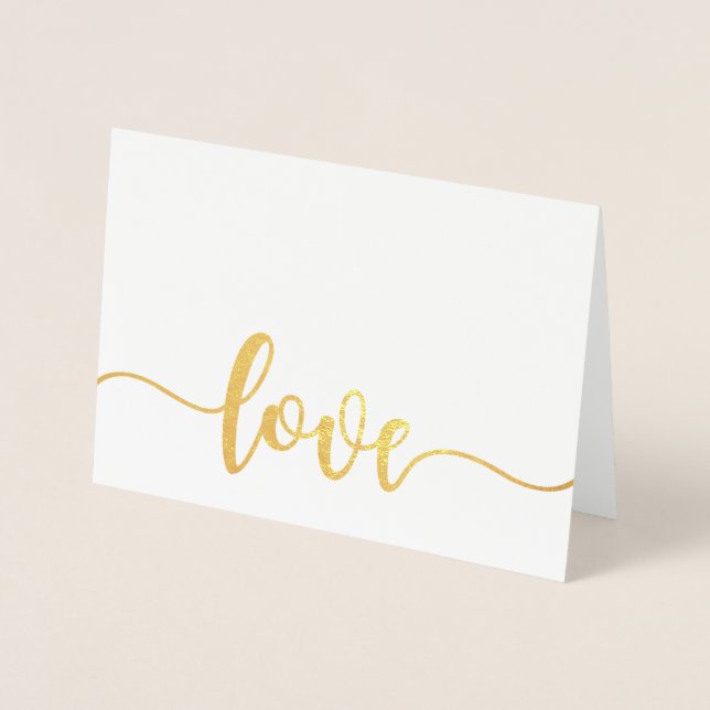 Grußkarte für die LIEBE Etched Gold Foil Folienkarte (Vorderseite)
