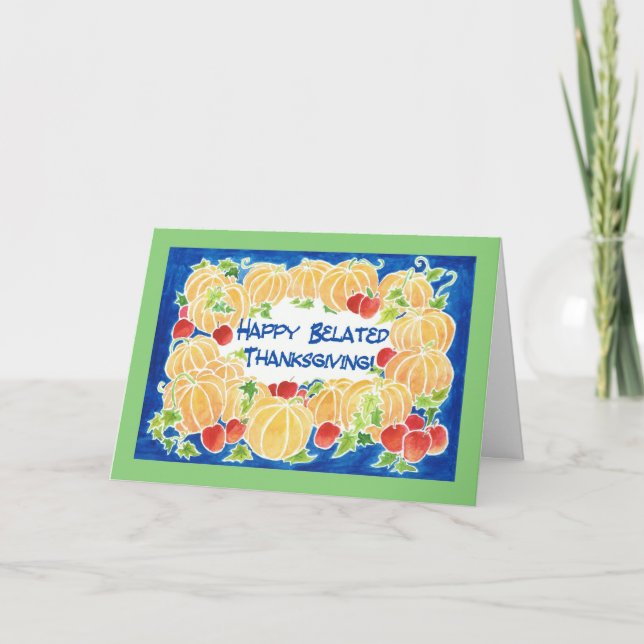 Grußkarte für Erntedank-Kürbisgewächse Feiertagskarte (Vorderseite)