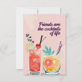 Grußkarte für fröhliche Cocktailfreunde Karte