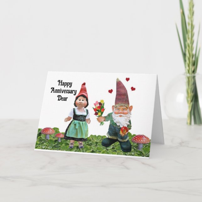 Grußkarte für Gnomes Happy Anniversary Karte (Vorderseite)