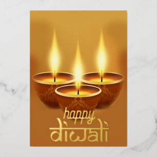 Grußkarte für Gold Foil Diwali Folien Feiertagskarte