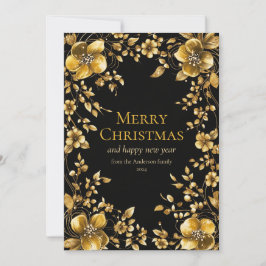 Grußkarte für Gold Weihnachten Blume Einladung