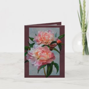 Grußkarte für hellrosa Peonies Karte