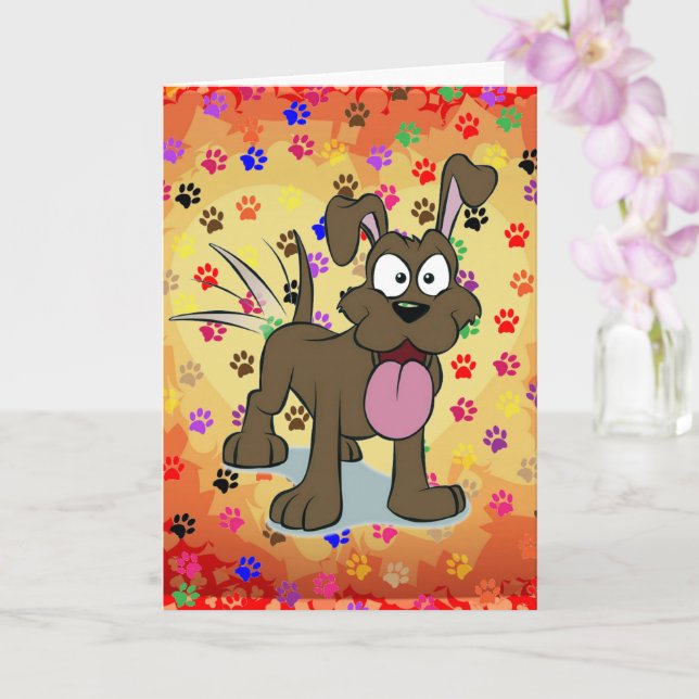 Grußkarte für Hund Karte (Orchidee)