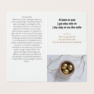 Grußkarte für Igbo Romantische Liebe