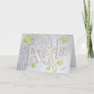 Grußkarte für inspirierende Word-Angeln Feiertagskarte