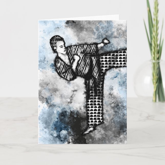 Grußkarte für Kampfkünstler Karate Kick Judo Karte (Vorderseite)