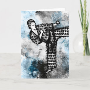 Grußkarte für Kampfkünstler Karate Kick Judo Karte