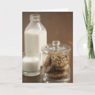 Grußkarte für Milch und Cookies Feiertagskarte
