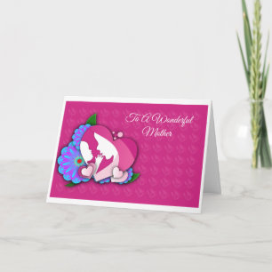 Grußkarte für Mutter und Baby Silhouette Karte