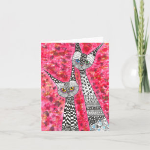 Grußkarte für niedliche und farbige Katzen Karte