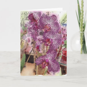 Grußkarte für Orchideen Karte