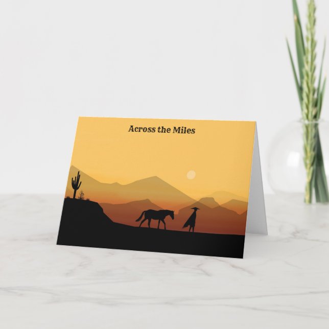 Grußkarte für Pferde und Silhouette Dankeskarte (Vorderseite)