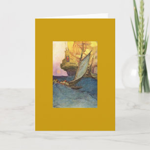 Grußkarte für Piratenschiff Karte