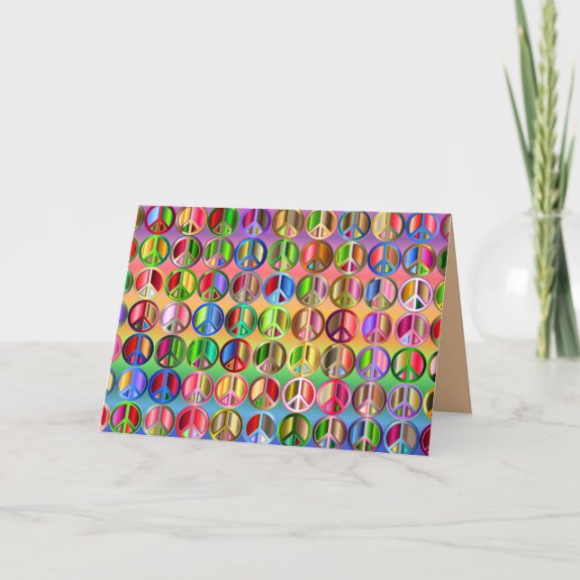 Grußkarte für Rainbow-Friedenszeichen Karte (Vorderseite)