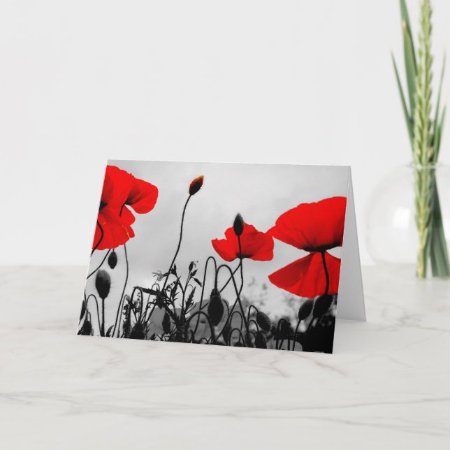 Grußkarte für Red Poppies Karte (Vorderseite)