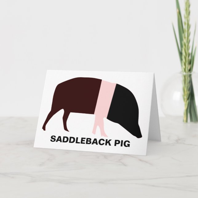 Grußkarte für Saddleback Pig Karte (Vorderseite)
