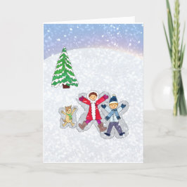 Grußkarte für Snow Angels Feiertagskarte