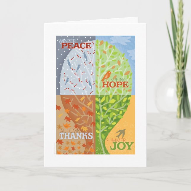 Grußkarte für vier Saisons Feiertagskarte (Vorderseite)