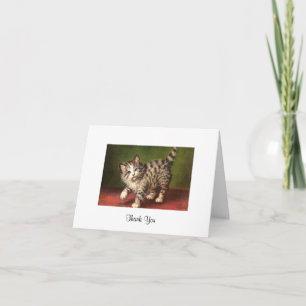 Grußkarte für Vintage Kitten Dankeskarte