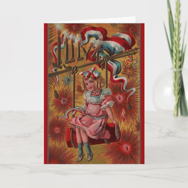 Grußkarte für Vintagen Amerikanische Unabhängigkei Karte (Vorderseite)