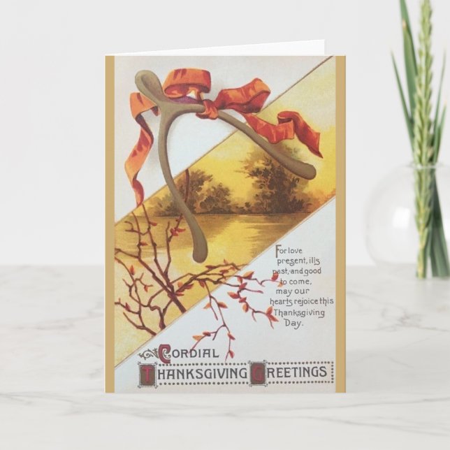 Grußkarte für Vintagen Erntedank Feiertagskarte (Vorderseite)