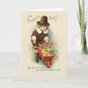 Grußkarte für Vintagen Erntedank Feiertagskarte