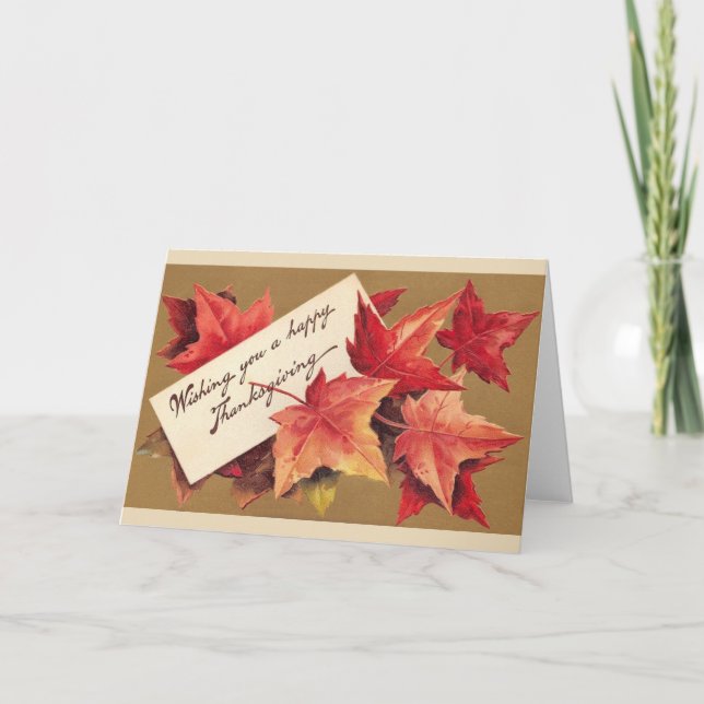 Grußkarte für Vintagen Erntedank Feiertagskarte (Vorderseite)