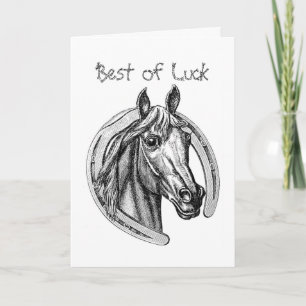 Grußkarte für Vintages Pferd & Hufeisen Karte