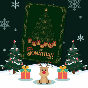 Grußkarte für Weihnachtsbaum im Happy Holiday Einladung