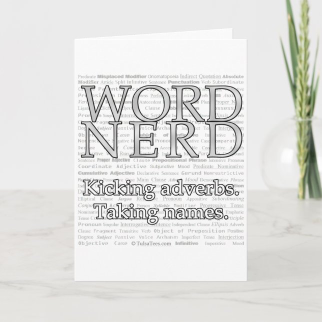 Grußkarte für Word-Nerd Karte (Vorderseite)