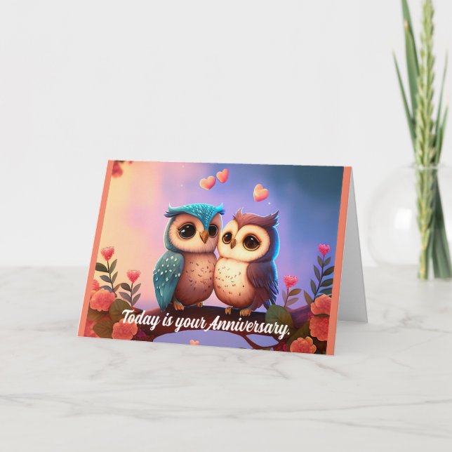 Grußkarte für zwei Owls Karte (Vorderseite)