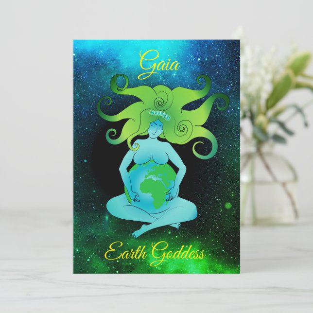Grußkarte Gaia Earth Goddess Einladung (Stehend Vorderseite)