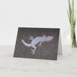 Grußkarte Gecko auf Glas Karte