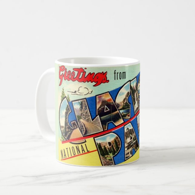 Grußkarte Glacier Park Kaffeetasse (Vorderseite Links)