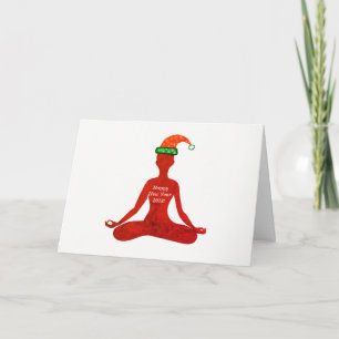 Grußkarte Glück Neues Jahr Yoga Babe Feiertagskarte