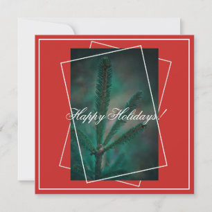 Grußkarte "Happy Holidays Green Pine Fir Tree" Feiertagskarte