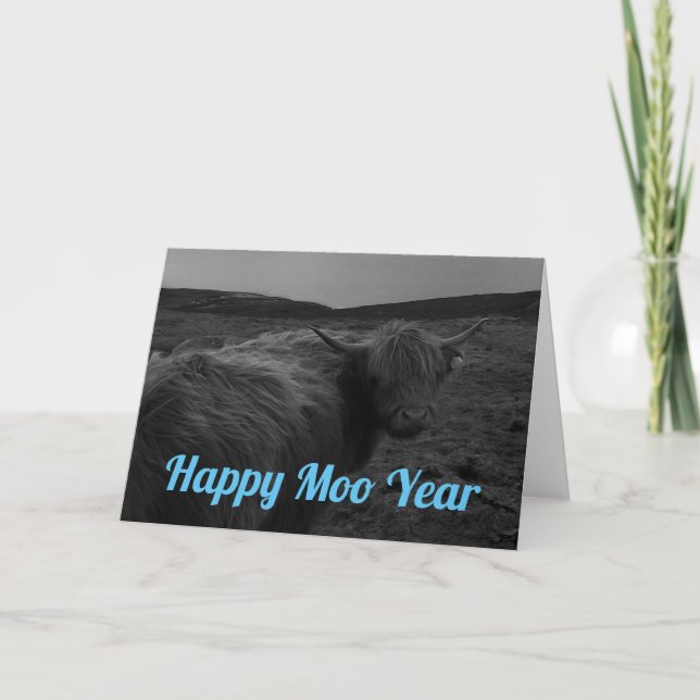 Grußkarte "Happy Moo Year" Karte (Vorderseite)