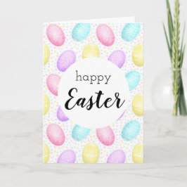 Grußkarte "Happy Oaster Pastel Egg Muster" Karte