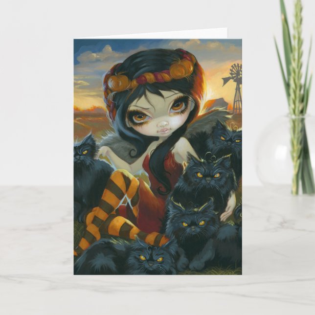 Grußkarte "Herbst-Kätzchen" Karte (Vorderseite)